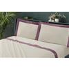 Riad Arredo Set Completo Lenzuola Matrimoniale 100% Cotone Minimal Con Balza in Raso - Completo Letto Tinta Unita Morbido Puro Cotone Elegante (Rosa Antico)