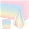 QUERICKY 2 Pack tovaglie arcobaleno pastello, 220x130cm rettangolo arcobaleno pastello copritavolo per decorazioni di partito ragazze arcobaleno compleanno decorazioni