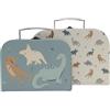Jollein Roarsome, set da 2 pezzi, 1 valigetta più grande, 1 valigetta più piccola, multicolore, 25x17,5x8,5cm, 20x14,5x8cm, Roarsome