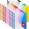 Cpvbobul Tasche forate A4 Portafogli in plastica - 18PCS Portafoglio documenti espandibile Cartelle portadocumenti in plastica Portafogli Popper con tasca a lacci per casa, ufficio e scuola, 9 colori