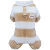 Izefia Maglione Cane Vestiti in Pile Lana Invernale Caldo 4 Gambe Jumpsuit Pigiama a Righe Arcobaleno Maglione per Cane Piccolo Gatto Medio