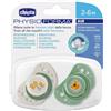 Chicco PhysioForma - Air Bianco e Verde Succhietto 2-6M Tettarella in Silicone, 2 Pezzi