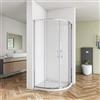 Biubiubath Box Doccia Semicircolare 90x90 cm H.195 cm Porta Scorrevole Vetro Temperato Trasparente di Spessore 6 mm Anticalcare Profilo Cromo Lucido