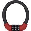 Chesoon Lucchetto combinabile in filo di acciaio intrecciato spesso 5 cifre password impermeabile rivestimento protettivo in PVC 40 cm versione rossa