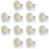 Sweet Led Dolce Led 12x Lampada LED 230V IP20 3W Lampadina 280 Lumen Plafoniera Rotonda 120° Angolo di Illuminazione in Vetro con Base in Ceramica Lampadina a Incasso - Bianco Caldo 3000K