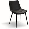 KONTE.DESIGN Set di 4 sedie CANNES in ecopelle antracite