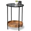 M2 Kollektion Jason 1 Tavolino, Metallo, Legno Massiccio di Mango, B/H/T=44x62x44cm