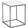 M2 Kollektion HomeTrends4You Roxy - Tavolino, Verchromten Metall Weiß Matt, 40 x 40 x 52 cm