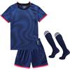 Hiheart Set da Calcio per Ragazzi Maglia della Squadra di Calcio e Pantaloncini con Calzini 9-10 Anni Marina