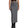 Urban Classics Tb6940-ladies Rib High Slit Skirt Gonna, Grigio Scuro, M Donna