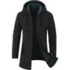 Vijamiy Cardiga Lungo Uomo Vello Giacca Calore Autunnale e Zip Invernale Moda e Tempo Libero Cappotto Addensare Elegante da Uomo Caldo e Antivento(Grigio Scuro,M)