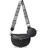 boshiho Borsa a tracolla da donna in vera pelle, piccola borsa da donna, colore nero, borsa a tracolla da donna, con scomparto per carte di credito, tracolla regolabile e rimovibile, Nero , m