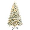 Rebecca Mobili Albero Di Natale Con Luci, Alberi Di Natale Alti Con Neve, 1000 Rami, 400 Luci Led, Addobbi Vetrine Bar Casa - Misure: 210 x 122 x 122 cm (HxLxP) - Art. RE6765