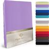 Moon Luxury lenzuolo sotto con angoli elasticizzati, Jersey Stretch 230 G/M² per acqua letti, materassi e tradizionali materassi, Cotone, Flieder, 200x220-220x240