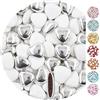EinsSein 1kg Confetti di Cuore al cioccolato Mix mezzo bianco-argento lucido cuoricini matrimonio natale confettata confetto battesimo comunione cresima nascita confettis alla laurea decorazioni bimba