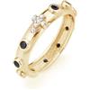 gioiellitaly Anello rosario argento 925 dorato liscio grani e croce con pietre nere e bianche Anello preghiera unisex Gioiello Uomo Donna