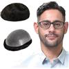 Lordhair Protesi Capelli Uomo, Pelle Super Sottile da 0,08 mm Parrucca da Uomo per Sistema Capillare da 8x10 Pollici Dimensione Della Base
