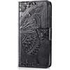JIUNINE Cover iPhone XS/iPhone X, Custodia Libro in Pelle Portafoglio Case Flip Antiurto con Disegni di Farfalla [Porta Carte] [Magnetica] [Interno TPU] per Apple iPhone XS, Nero
