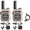 TXQ Wurui TXQ G63 2PCS mini ricetrasmittente professionale lunga distanza amatoriale radio fm portatile bambini pmr 446 uhf bidirezionale (2 kaki con 1 programmacabile)