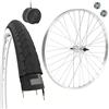 ECOVELO Cerchio Posteriore Bicicletta 26 x 1 3/8-7 Velocità + Copertone Bianco Nero 26 x 1 3/8 (37-590) con Camera x CityBike Olanda