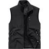 Mymyguoe Gilet da pesca da uomo, per attività all'aria aperta, gilet da lavoro, da uomo, sottile, con molte tasche, leggero, softshell senza maniche, multifunzione, tinta unita, gilet sportivo, Nero ,