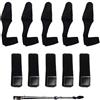 NCOALE 10 PCS Cinghie per Canna da Pesca per Fissare Le Canna da Spinning con Elastica Regolabile Cinghia (Nero)