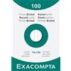 Exacompta - Rif. 13800B - Cartone da 10 custodie da 100 spine bristol a righe non perforate, formato 74 x 105 mm, colore bianco