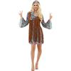 Funidelia | Costume da Hippie per Donna Taglia XS Anni 60, Hippie, Flower Power, Decenni - Multicolore