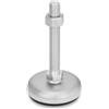 Ganter Normelemente | Piedini in acciaio inox | con cuscinetto in gomma, nero, mandrino M10 x 100 | piede 60 mm | GN 31-60-M10-100-B1-SK