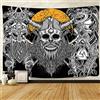 F-FUN SOUL GTZYFS1107 - Arazzo vichingo, motivo guerrieri nordici, 203,2 x 152,4 cm, motivo: draghi gemelli misteriosi nordici, arte valknut, arazzo da appendere alla parete per soggiorno e camera da