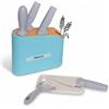 alldoro 60426 Blocco di coltelli giocattolo - Set di 7 pezzi per la cucina dei bambini - in plastica e paglia di grano