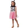 Rubie's RUBIES - Abito da donna ufficiale GABBY'S DOLLHOUSE, costume da Gabby e la casa magica, per bambini dai 3 ai 5 anni, vestito tutù rosa e nero, Gabby con cerchietto bianco orecchie di gatto