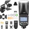 Godox V1PRO-C V1Pro C Testa Rotonda Fotocamera Flash Fotocamera con AK-R1 TTL Speedlite 2.4G Wireless TTL Speedlight Strobe, 76Ws HSS 1/8000s con Batteria agli ioni di litio per Fotocamere Canon