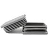 Enkotrade - 21 feltrini lamellari per tubi rettangolari, 50 x 20 mm, copertura per tubo in polietilene, tappi, tappi terminali, grigio