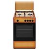 Nikkei SN554BG - Cucina a gas 4 fuochi con forno a gas 50x50 cm colore Terra di Francia