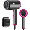 EXTRASTAR Asciugacapelli 2000W, asciugatura rapida, 2 velocità, 1 ugello styling, pulsante aria fredda, temperatura costante senza danneggiare i capelli, basso rumore, colore rosa