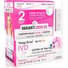 Eurocali 2x Tamponi COVID 19 - Test Nuove Varianti 2025 - Tamponi Rapidi Nasali Certificati per Uso Domestico, Risultato Rapido - Singclean IVD