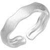 NicoWerk Anello da donna in argento sterling 925 spazzolato, opaco, ondulato, sottile, elegante, asimmetrico, liscio, SRI978