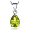 JewelryPalace Pera 1.5ct Naturale Verde Peridot Birthstone Solitario Pendente Collana 925 Sterling Argento 45cm