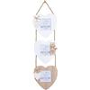 SPOTTED DOG GIFT COMPANY Portafoto da Parete in Legno Forma di Cuore da Appendere, Tripla Cornice per 3 Foto Mutiple, Naturale e Bianca con Motivo Gatti, Regalo con Animali Gatto