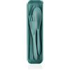 CUNTAUK Set di posate da viaggio con custodia, forchette e cucchiai in plastica riutilizzabili portatili, posate da campeggio, per viaggi, picnic, all'aperto, ufficio, scuola o uso quotidiano (verde