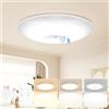 YrgePowk Plafoniera LED Soffitto con Sensore di Movimento, Lampada LED Ricaricabile 1200mAh Dimmerabile Lampada Plafoniere Senza Fili, 20CM Moderno Lampada da Soffitto LED per Cucina Balcone Bagno