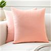 Encasa XO Encasa Set di 2 federe per cuscini in cotone I 18x18 in (45x45 cm) - Powder Pink I Senza inserto I Tinta unita Square Federe I Lavabili in lavatrice | Solo per uso interno