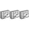 Kigima Cassettiera portaminuteria 16 scomparti 22x15x8cm (Argento (3 Pz))