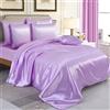 ZIMEL HOMES Set di biancheria da letto in raso, 6 pezzi, composto da copripiumino, lenzuolo con angoli, 4 federe, per letto matrimoniale, king size e super king size, effetto seta (Lilla,