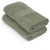 Sweet Needle 2 teli da bagno extra large verde oliva (100 x 150 cm) - 100% cotone, altamente assorbente, asciugatura rapida, pesante, ideale per hotel, bagno, doccia, spa, spiaggia