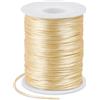 LEREATI Filo Nylon per Braccialetti 1.5mm x 100m Cordoncino Natalizio Cordone di Raso, Cordino per Borse Uncinetto, la Creazione di Gioielli, Fai da Te, Collane, Perline (Beige)