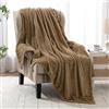 MIULEE Coperta Divano Plaid in Velluto Coperta Singolo e Matrimoniale Letto Coperta Pile Morbida Decorazioni Casa Poltrona Tinta Unita per Letto Ufficio Elegante 1 Pezzo 130x150 cm Cammello