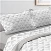 l&j Completo letto caldo pile colore Bianco Grigio Beige Scozzese Rosso Tartan Matrimoniale con Lenzuolo sopra, lenzuolo sotto con angoli e 2 federe Regalo Natale Addobbi Natalizi (Singolo, 4)