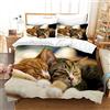 HSGLGNA Set di biancheria da letto con gatto, 135 x 200 cm, 3D, in microfibra, con chiusura lampo, 100% cotone, con copripiumino e federa (gatto 6, 135 x 200 cm)